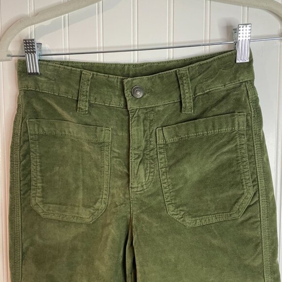 Free People Olive Green Corduroy Pants Size 0 - Picture 9 of 16